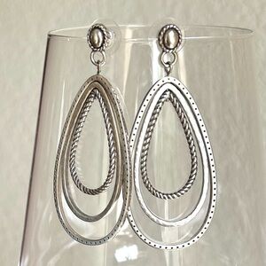 Brighton Silver Triple Teardrop Mobile Earrings